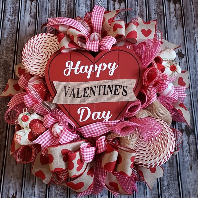 Valentine's Day Wired Edge Ribbon Red Heart Truck Patterned - Temu