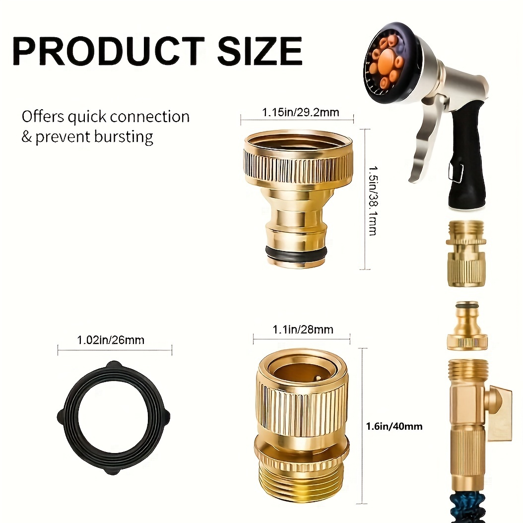 3 Set/1Set, Garden Hose Quick Connector Solid Brass Quick Connector Garden  Hose Fitting Water Hose Connectors 3/4 Inch GHT Gardening & Lawn Supplies