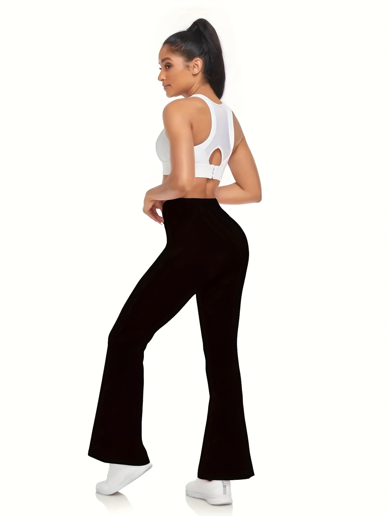 Cross Waist High Stretch Seamless Yoga Flared Leggings - Temu