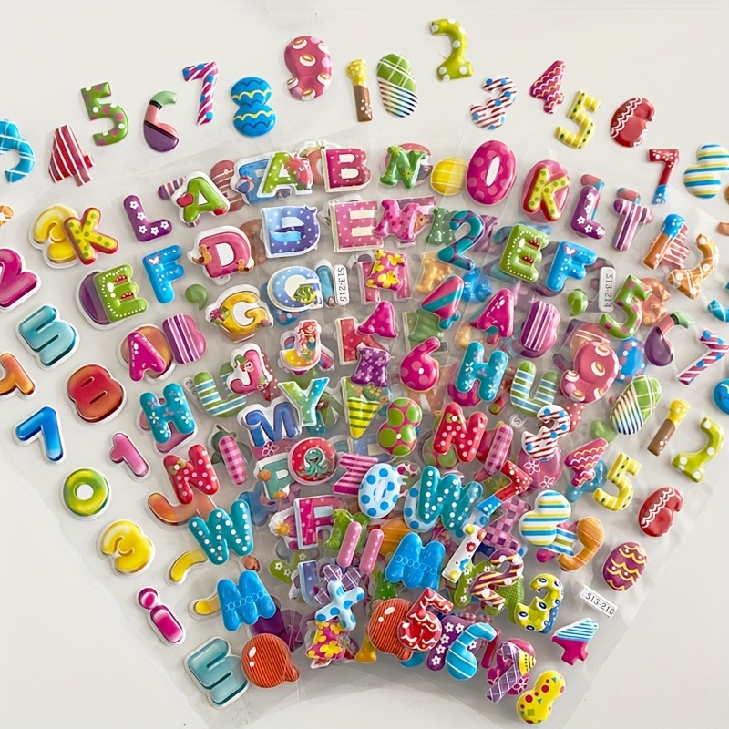 Pegatinas de números y letras con purpurina de diamantes grandes de 5 cm  Caja de correos autoadhesiva artesanal con alfabeto -  México