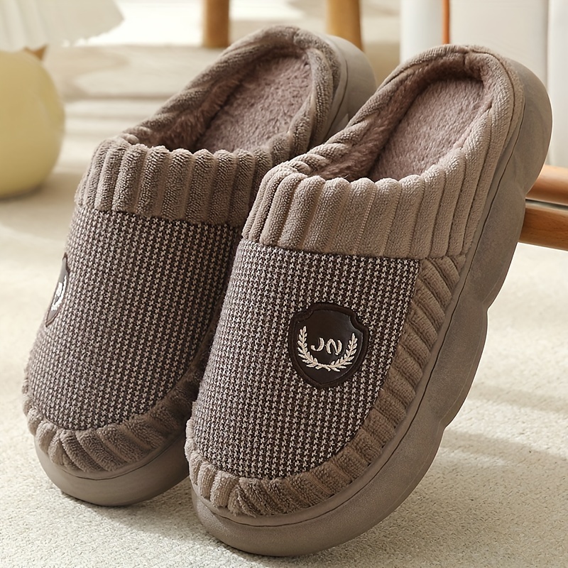 

Memory Foam Home Slippers Soft Plush Cozy House Slippers Anti-skid Slip-on Shoes Indoor For Men Winter Shoes