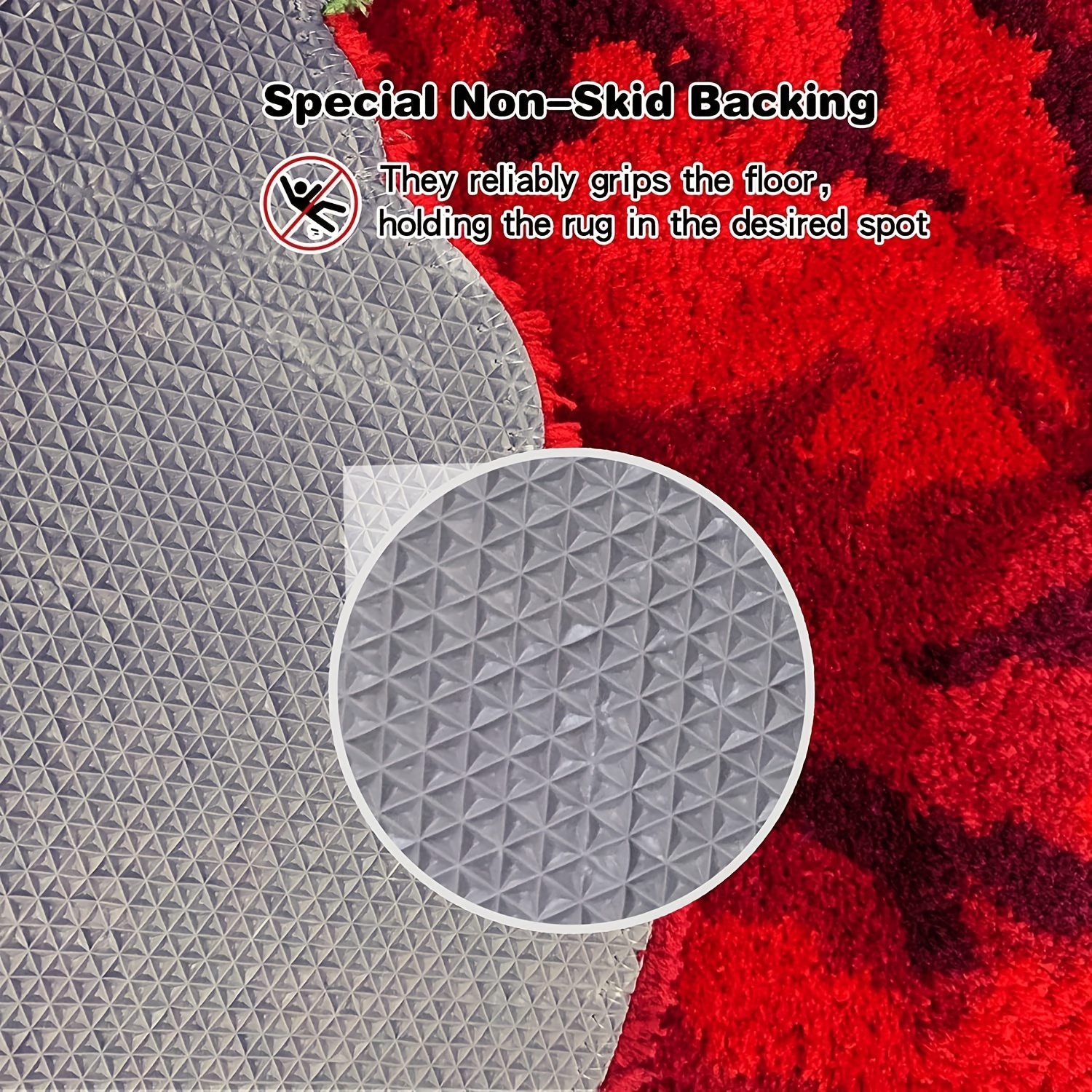 Fluffy Rose Carpet with Anti Slip Bottom Home Decor Bedroom Bathroom Hallway