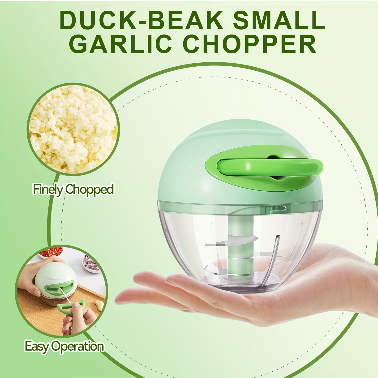 Manual Food Processor Vegetable Chopper, Portable Hand Pull String Garlic  Mincer Onion Cutter for Veggies, Ginger, Fruits, Nuts