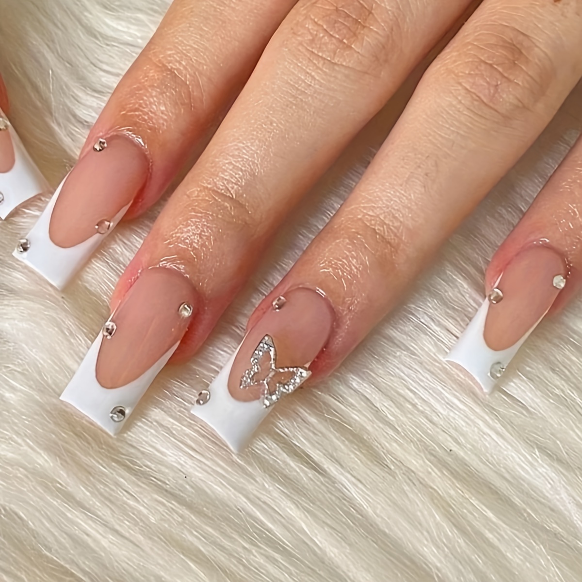 Nude French Tip Nails| French Tip Nail Inspo| Classic French Tip Nails|  Luxury Press On Nail Set – Beauty Lux Nails