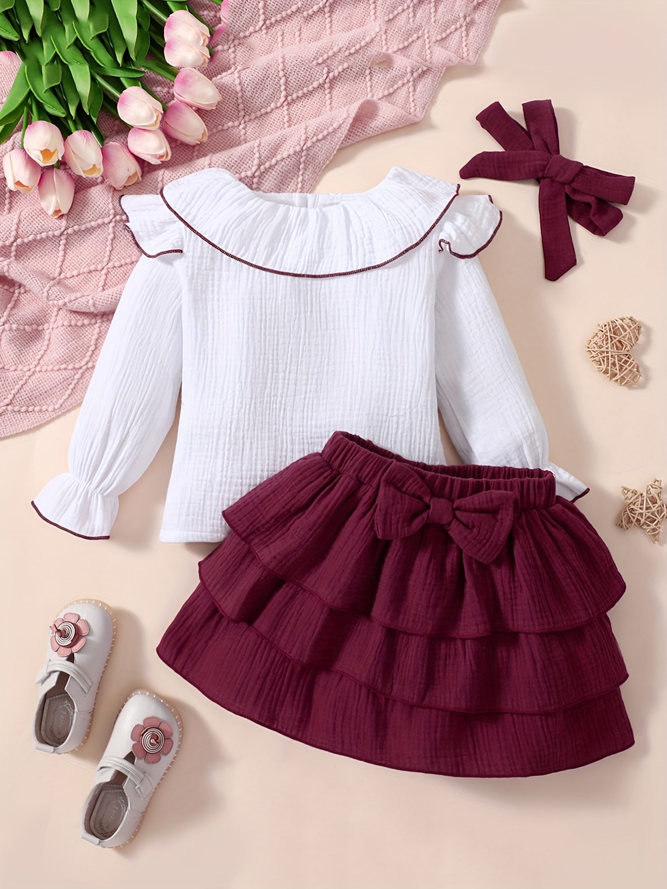 Falda de niña, traje de niñas de lino, faldas para niñas, falda y blusa set  para niñas, faldas para niños, falda y top de los niños, lino niñas set -   México