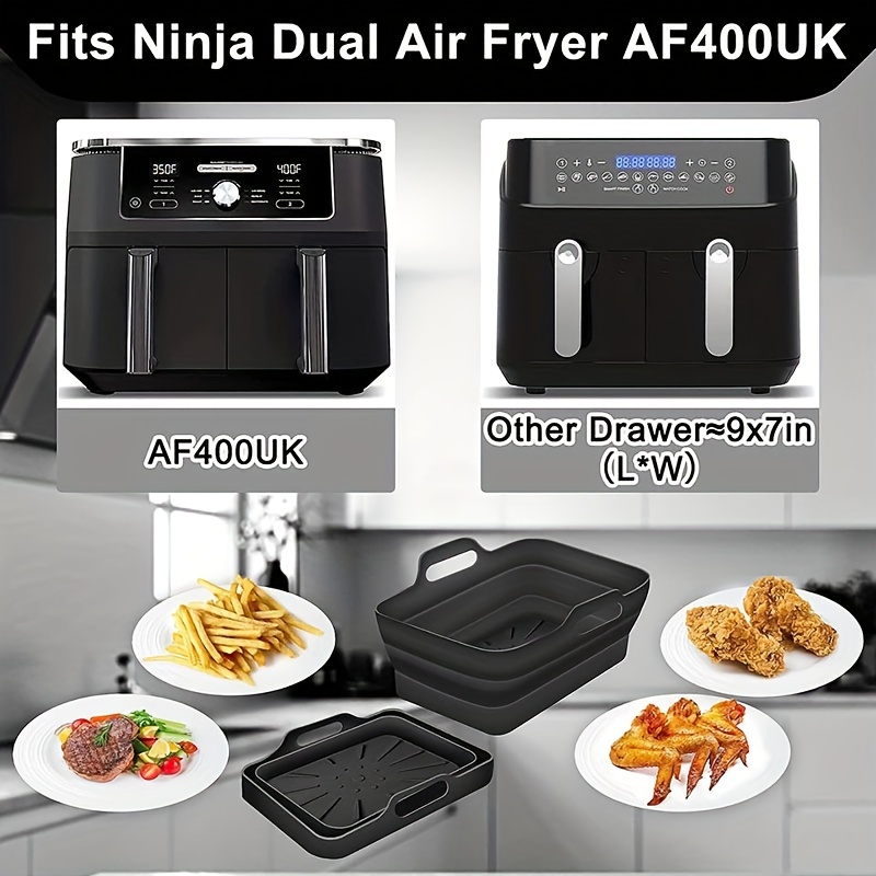  2Pcs Air Fryer Silicone Liners for Ninja Dual Air