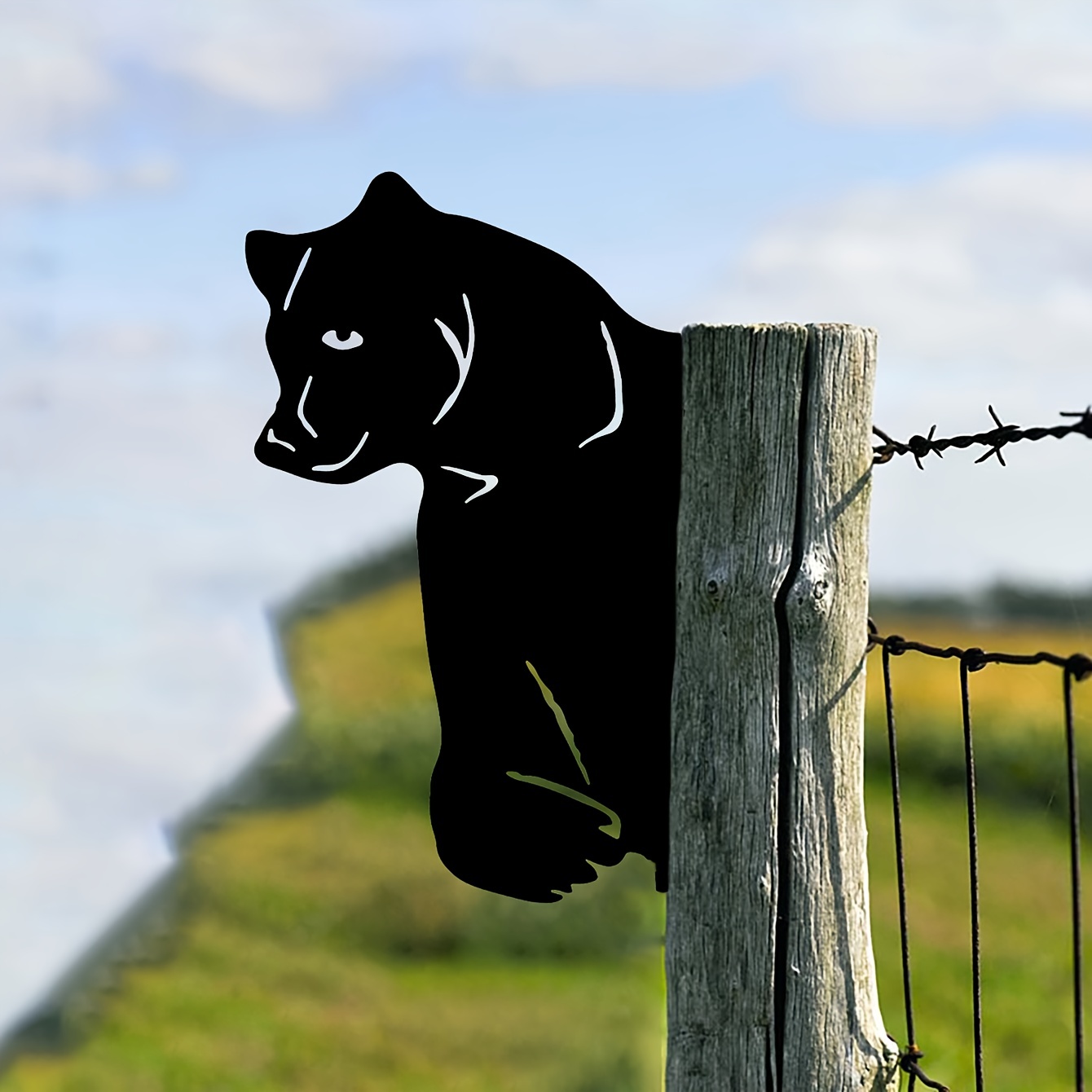 1pc Bear Shape Iron Silhouette, Outdoor Garden Fence Decorations | 90 ...