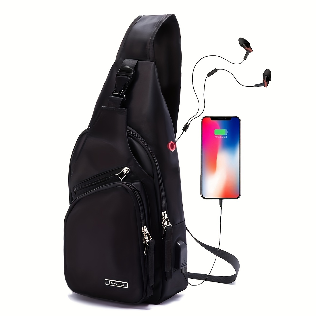 Men's Sling Bag Water Resistant Shoulder Chest Crossbody Bags Sling Backpack  With Usb Charging Port - Temu