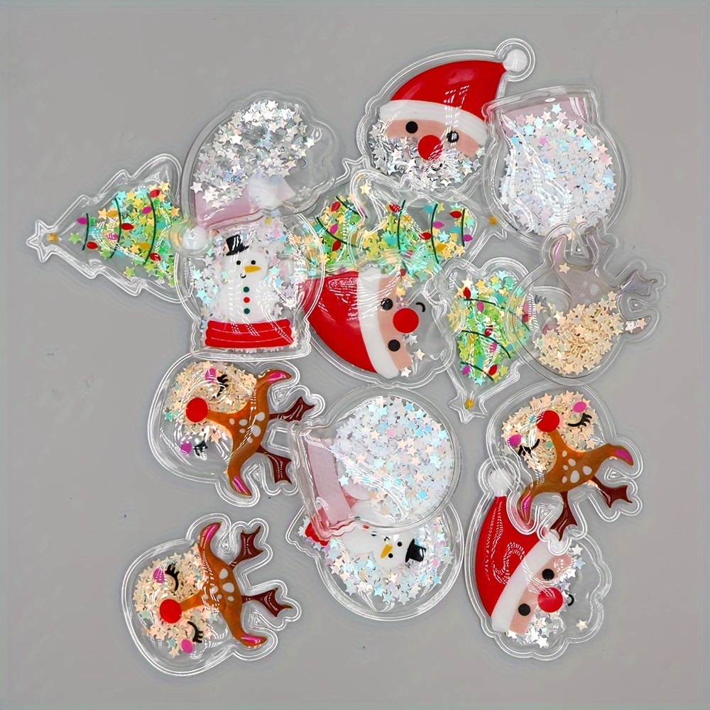 16pcs Christmas Embroidered Patches Christmas Iron On Sequin