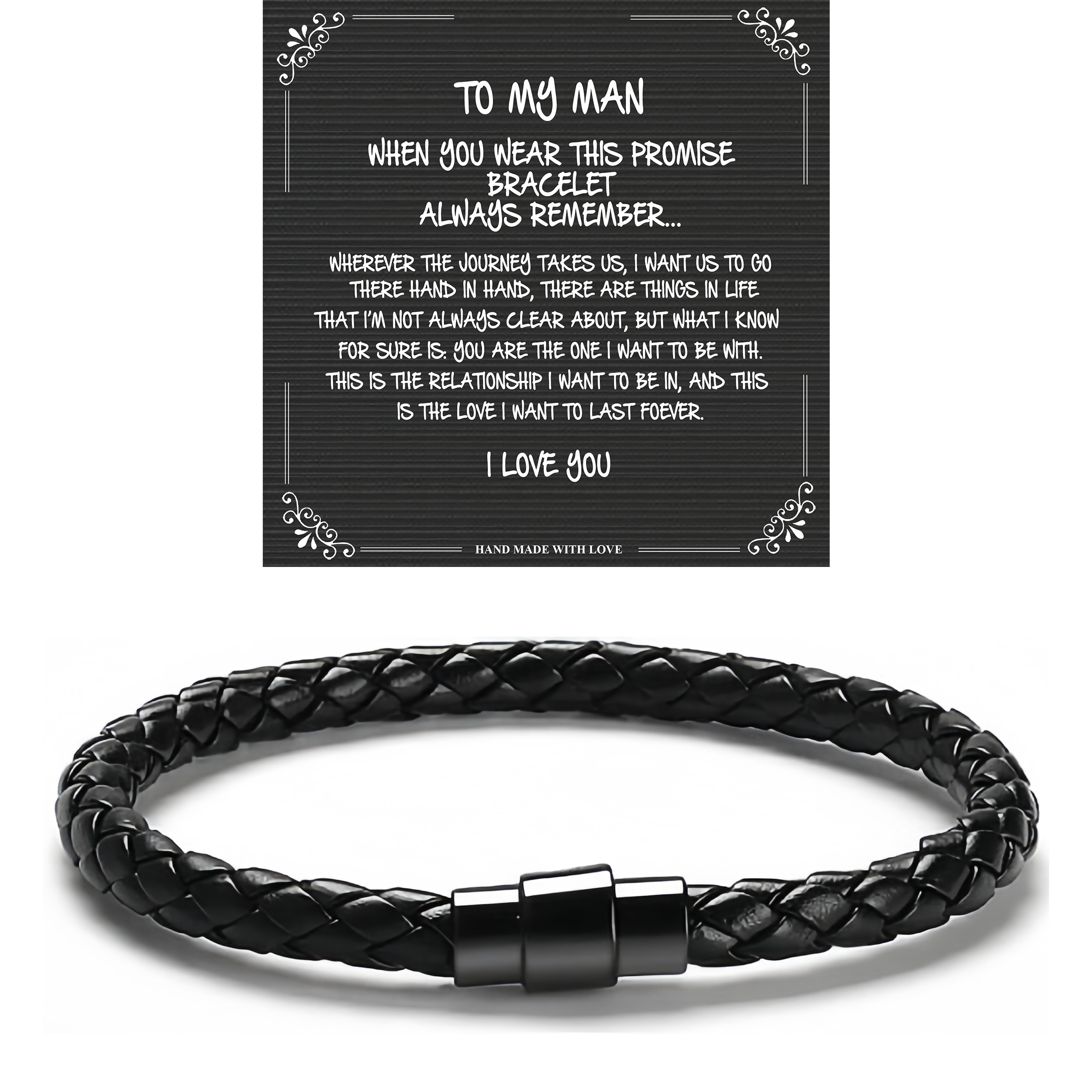Men's Black Leather Knot Bracelet