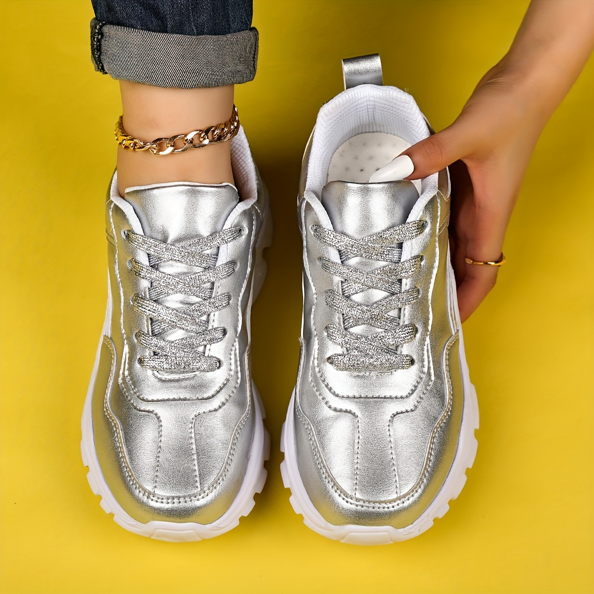 Silver Sneakers - Temu Australia