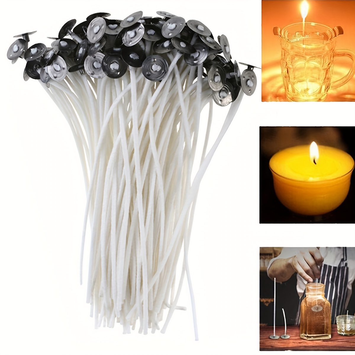 50pcs Candle Wicks For Paraffin, Butter Lamp & Diy Self-sealing Bag  Packaging