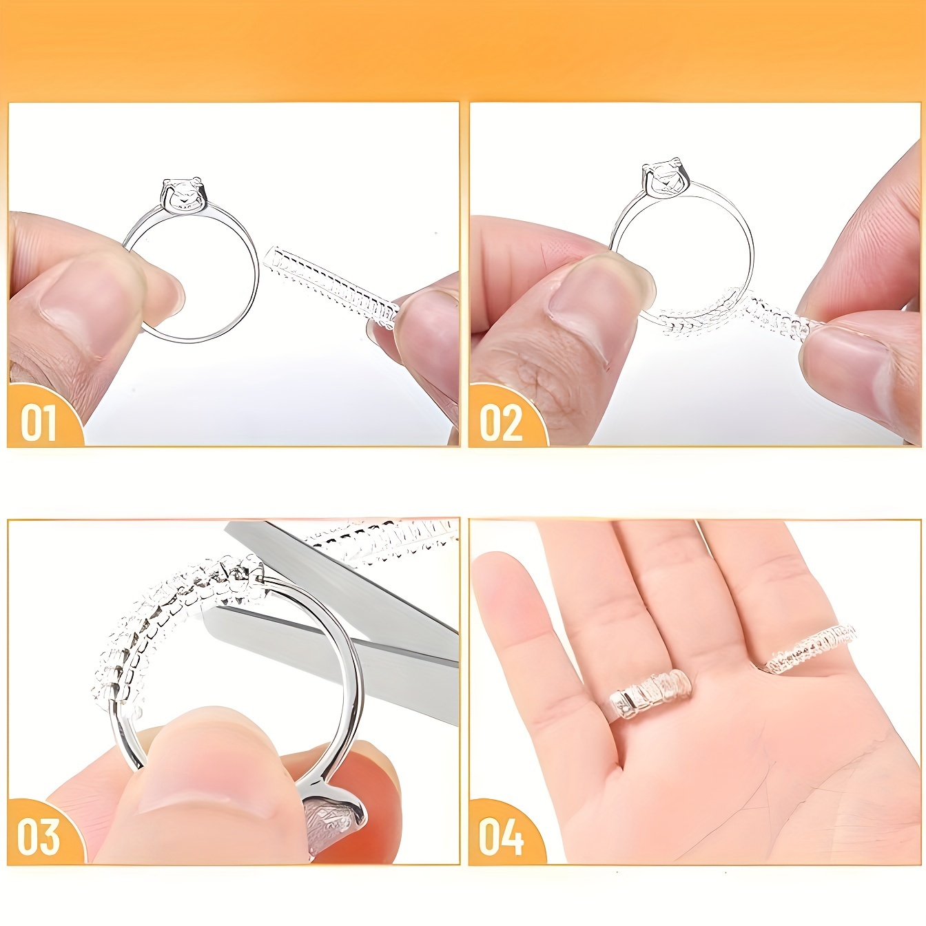 4 Sizes Ring Size Adjuster Ring Guard Clip Invisible - Temu