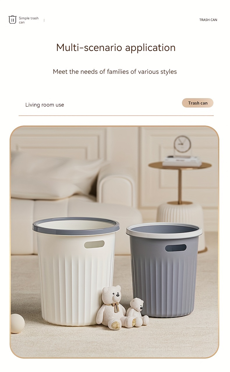 Simple Trash Can Pressure Ring Trash Bin Plastic Garbage Bin - Temu