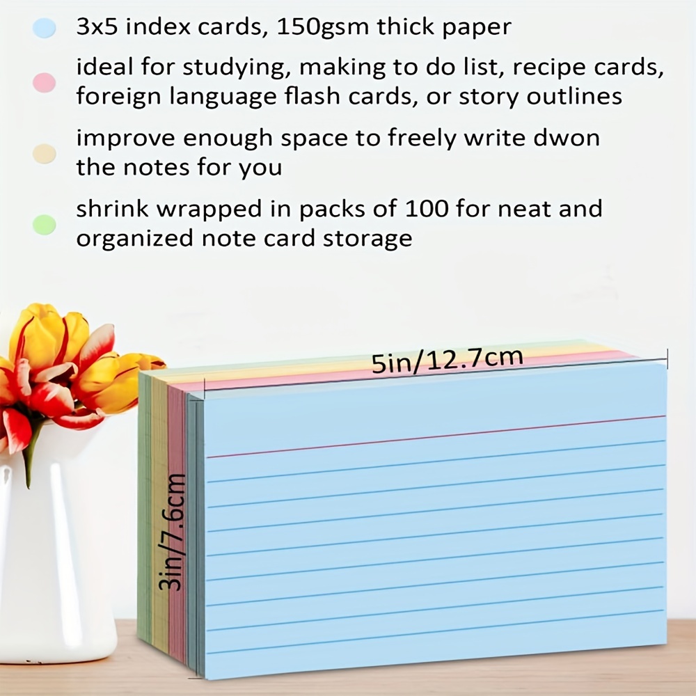 Index Cards - 3x5 (100 Each)
