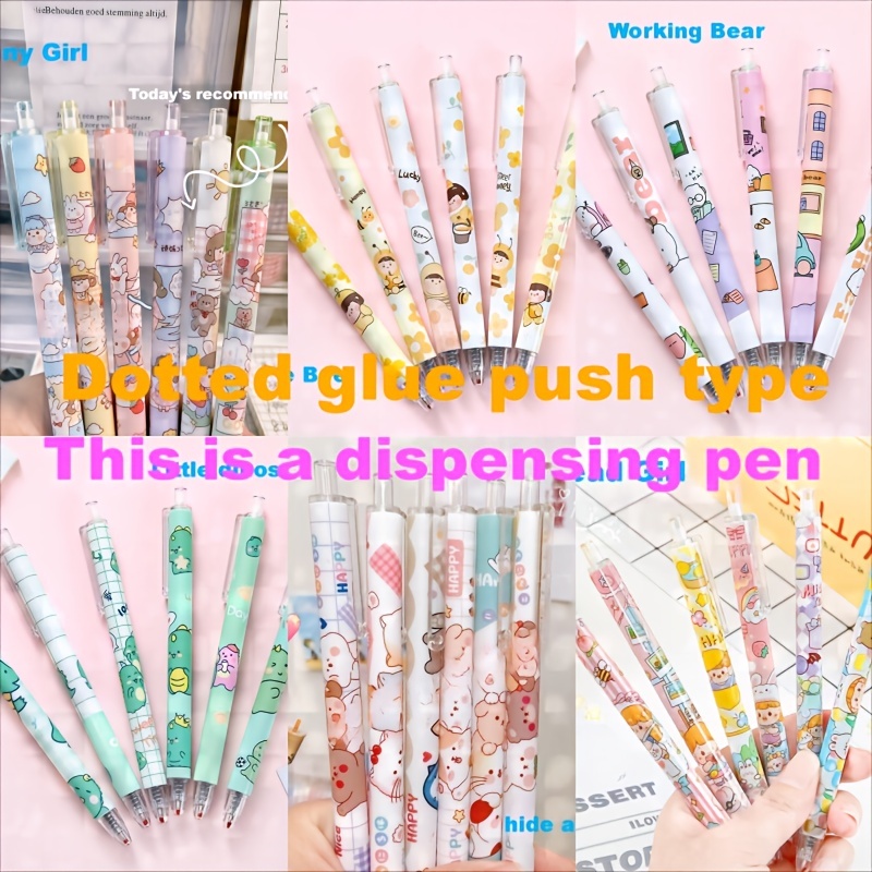 Glossy Glue Pen 6PCS Dot Glue Pen Candy Color Scrapbook Glue Pens for  Crafting Assorted Colors Glue Pens DIY Hand Account Pen School Supplies