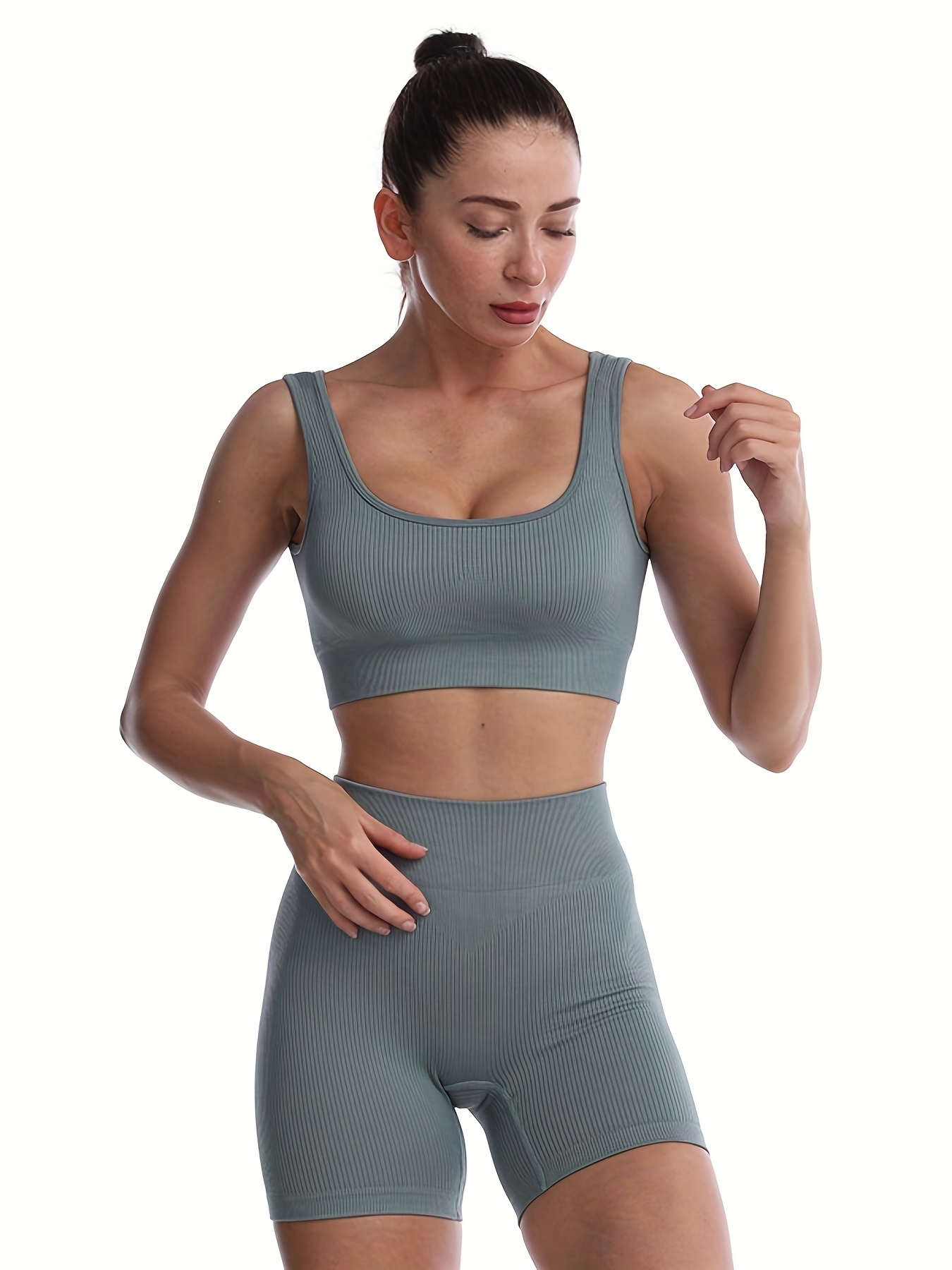 Conjunto Ropa Deportiva Mujer Sujetador Pantalones Cortos - Temu