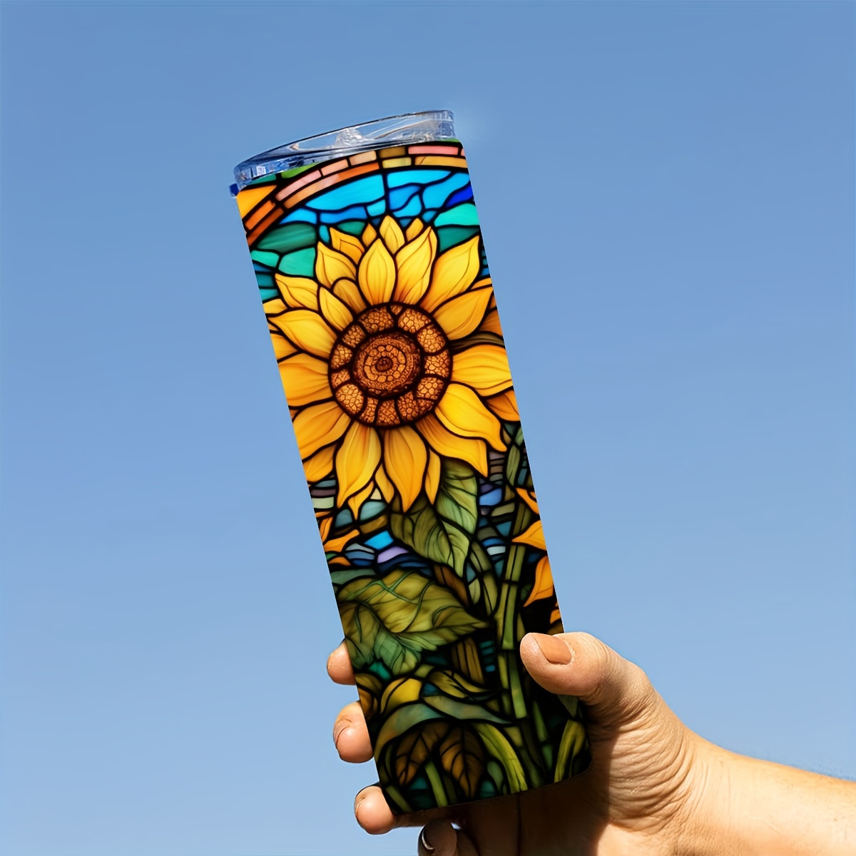 Gifts for Sunflower Lover- Sunflower Tumbler with Lid and Straw - Sunflower  Cups Tumbler - Sunflower Cup - Sunflower Mug - 20oz Insulated Stainless  Steel Sunflower Print Skinny Tumbler 