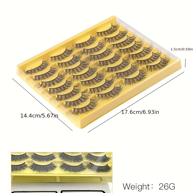 14 Pairs Natural Fluffy False Eyelashes Soft D Curl