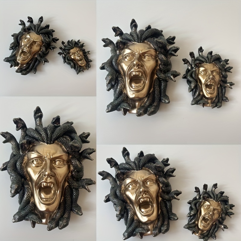 Medusa Mask - Snake-Haired Gorgon - Snake Lady - Monster Figure - Perseus  and Goddess Athena myth - Small - Cold Cast Bronze Resin