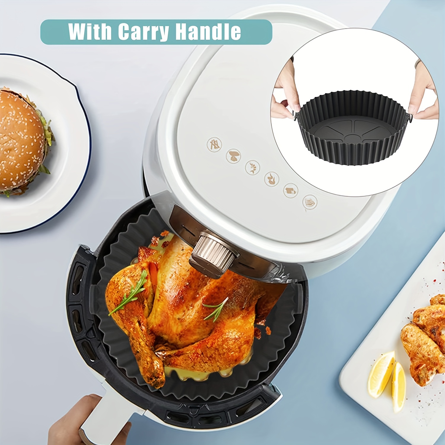 1pc, Silicone Air Fryer Liner , Air Fryer Liners Pot, Silicone