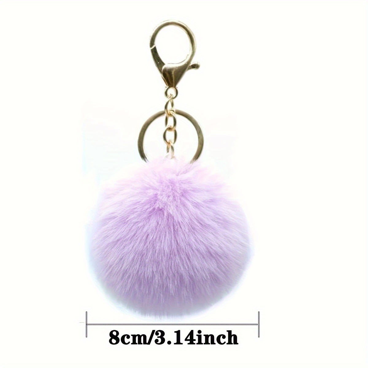 Plush Fur Ball Keychain Bag Handbag Car Key Pompom Keyring - Temu