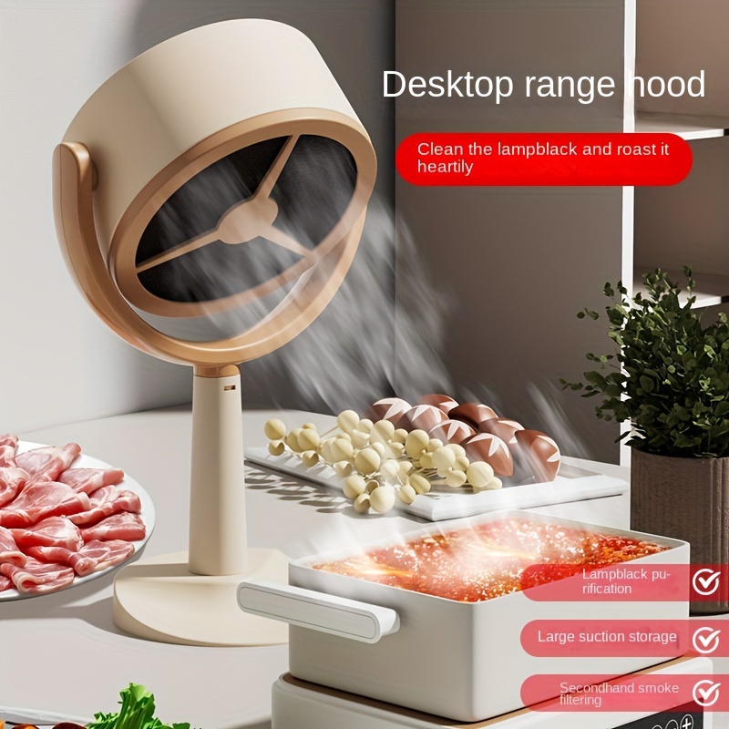 Desktop Range Hoods, Portable Kitchen Exhaust Fan USB Rechargeable