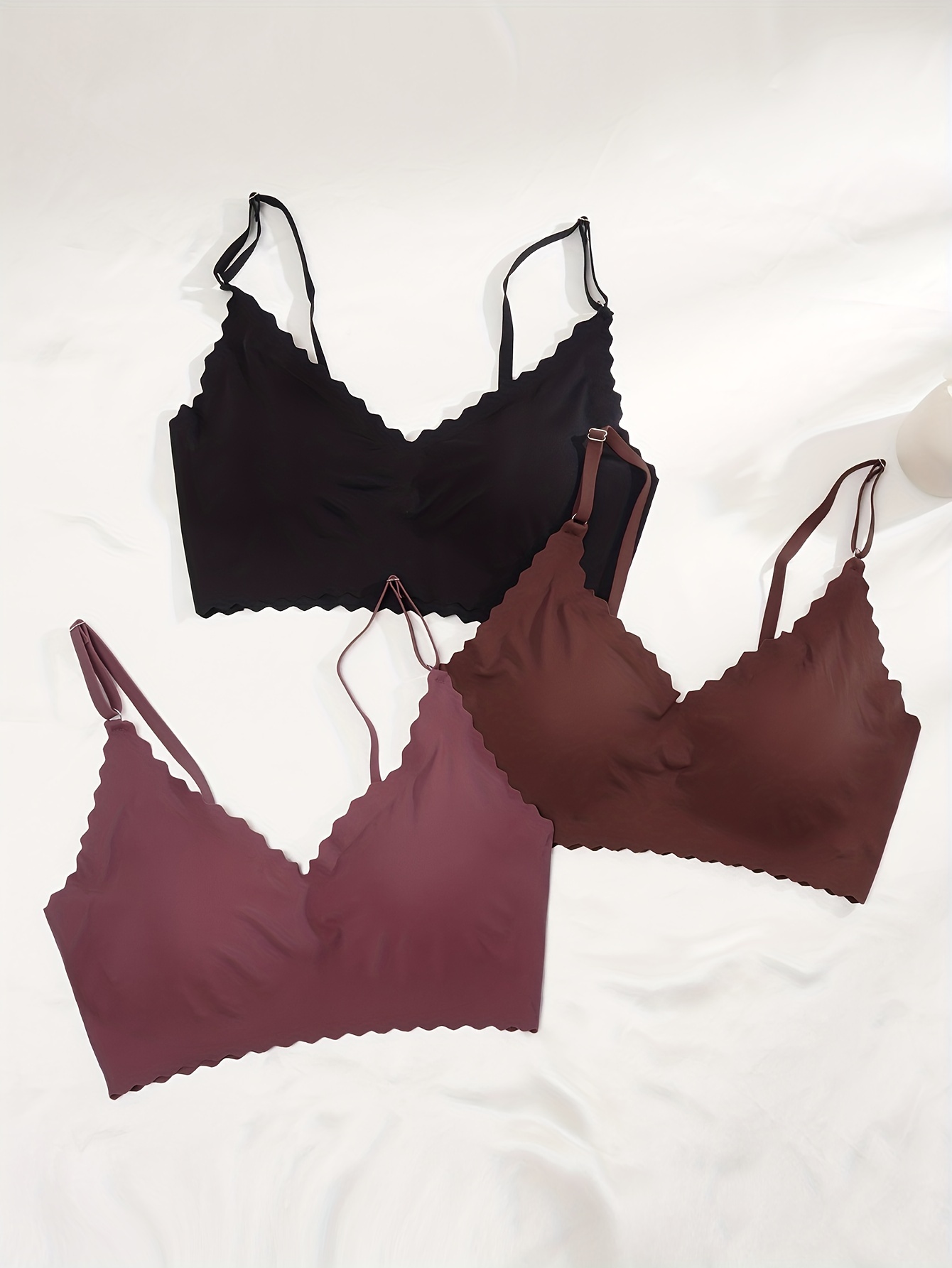 Odeerbi Wireless Lounge Bras for Women 2024 Printing Gathered Together  Daily Bra Underwear Burgundy 