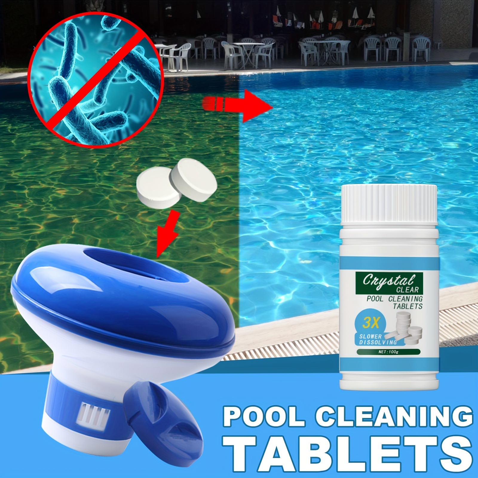 Tablettes de chlore pour piscine, tablette effervescente pour spa