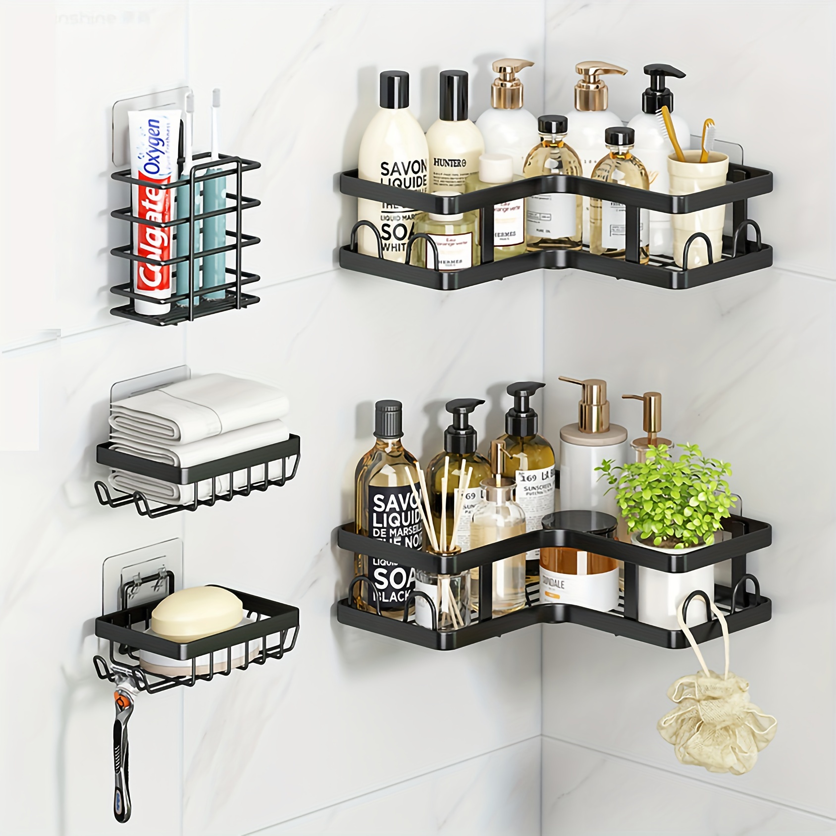2Pcs Corner Shower Caddy Shelves Wall Mounted Basket Rack Bathroom Shampoo  Holder Storage, 1 unit - Ralphs