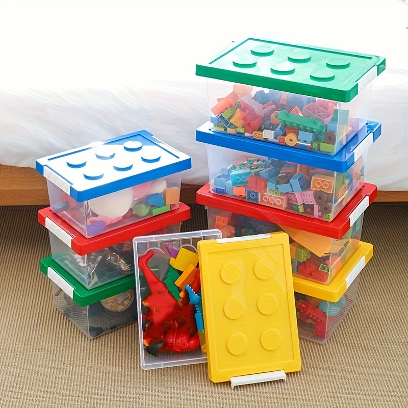 Building Blocks Storage Box Stackable Toy Organizer With Handle Lego-compatible  Storage Container Grid Storage Case - Storage Boxes & Bins - AliExpress