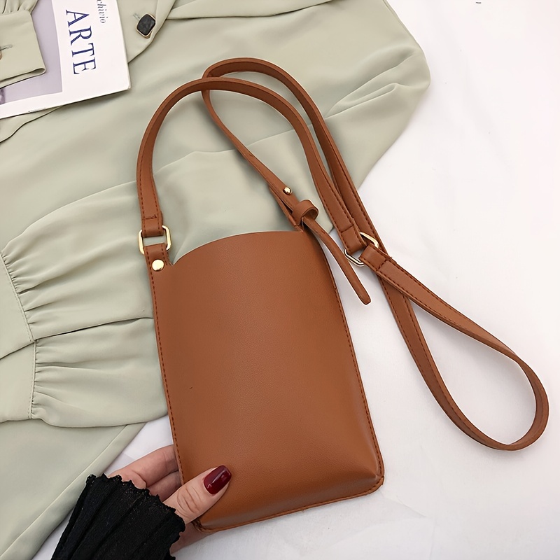 FuninCrea Crossbody Phone Bag, PU Shoulder Bag With Zipper, Mobile Phone  Wallet Bags with Three Layers Metal Leaves (black): Handbags