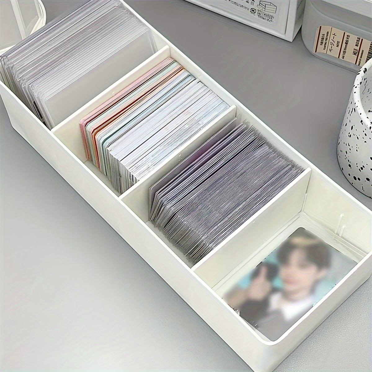 Greeting Card Storage & Organizer Box With 6 Adjustable Dividers