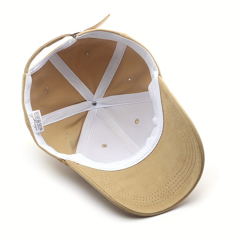 CHCUK Embroidery Cotton Baseball Cap Unisex Solid Block Couple Sun Hat