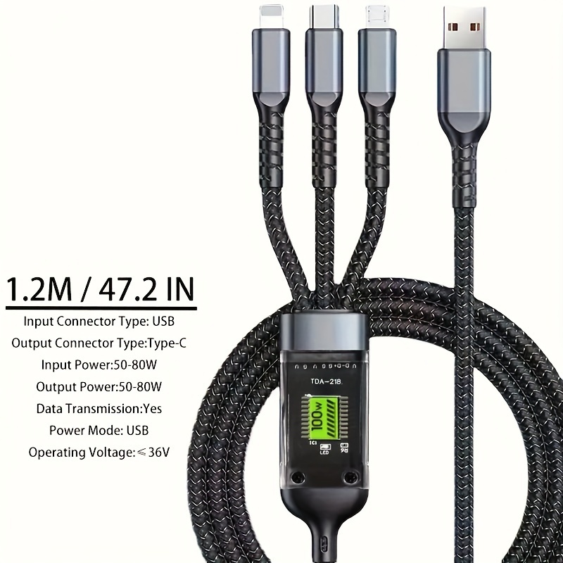 3-in-1 Cavo Di Ricarica Rapida Retrattile Per IPhone E Cavo Di Ricarica USB  Type C Multi Porta USB Cavo Di Ricarica Multiplo Per Altri Dispositivi A  Piena Velocità! - Temu Italy