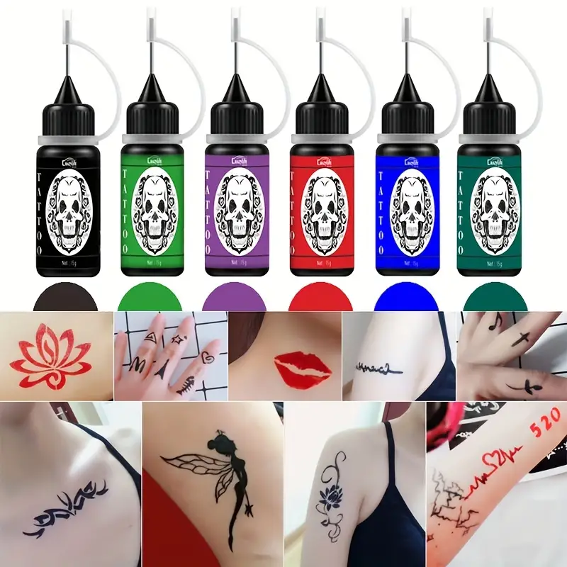 Tattoo Ink Set Professional Tattoo Pigment Set Long Lasting - Temu
