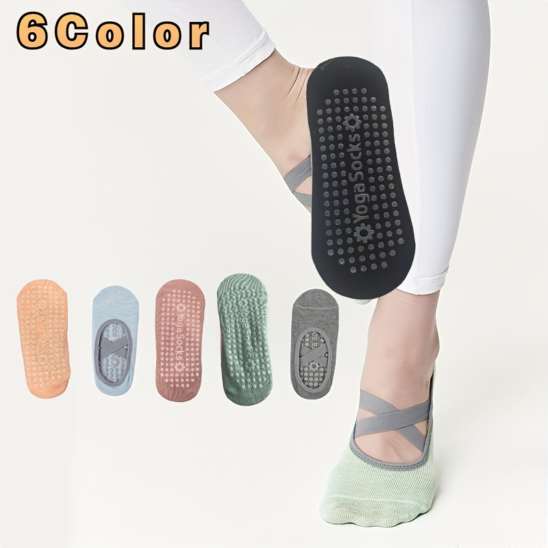 Women's Cross Strap Non slip Yoga Socks Grips In Pilates - Temu