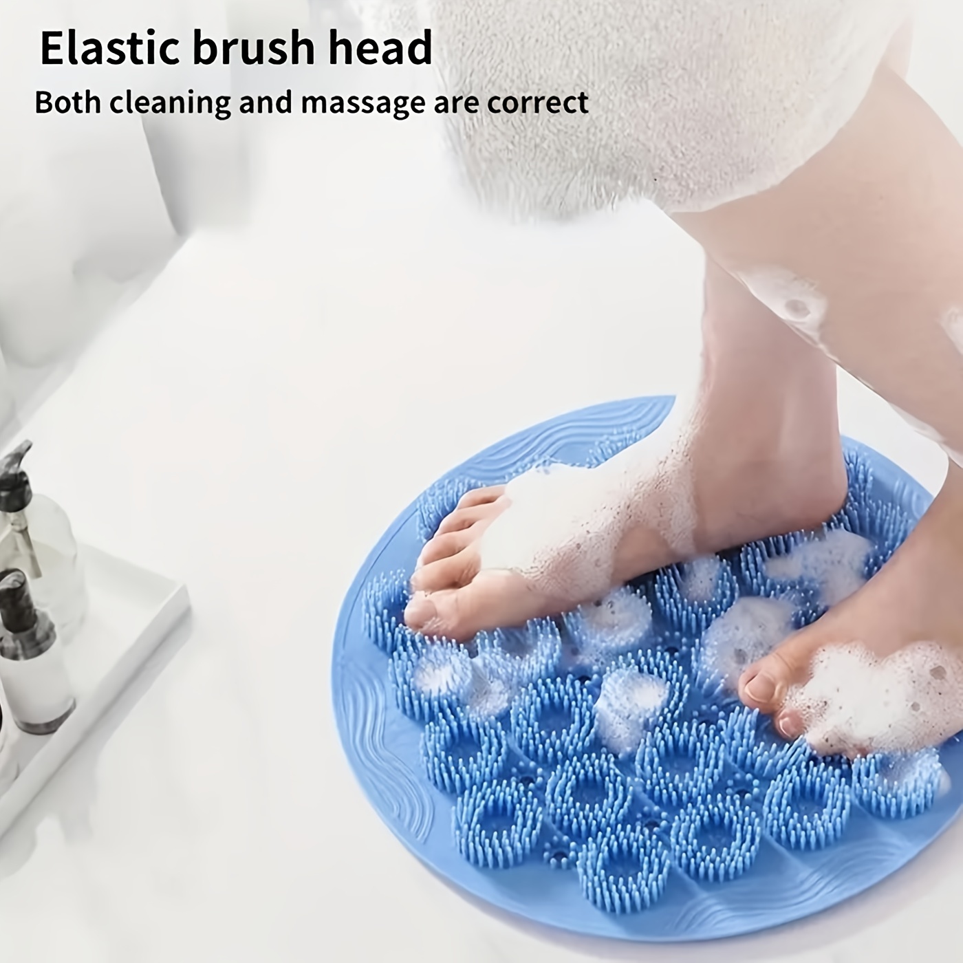 Silicone Bath Mats Shower Foot Scrubber Massager Cleaner Acupressure Mat  with Suction Cups Improve Circulation, Exfoliation - AliExpress