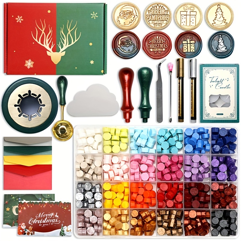 Christmas Wax Seal Stamp Set Sealing Wax Stamps Copper Seals - Temu