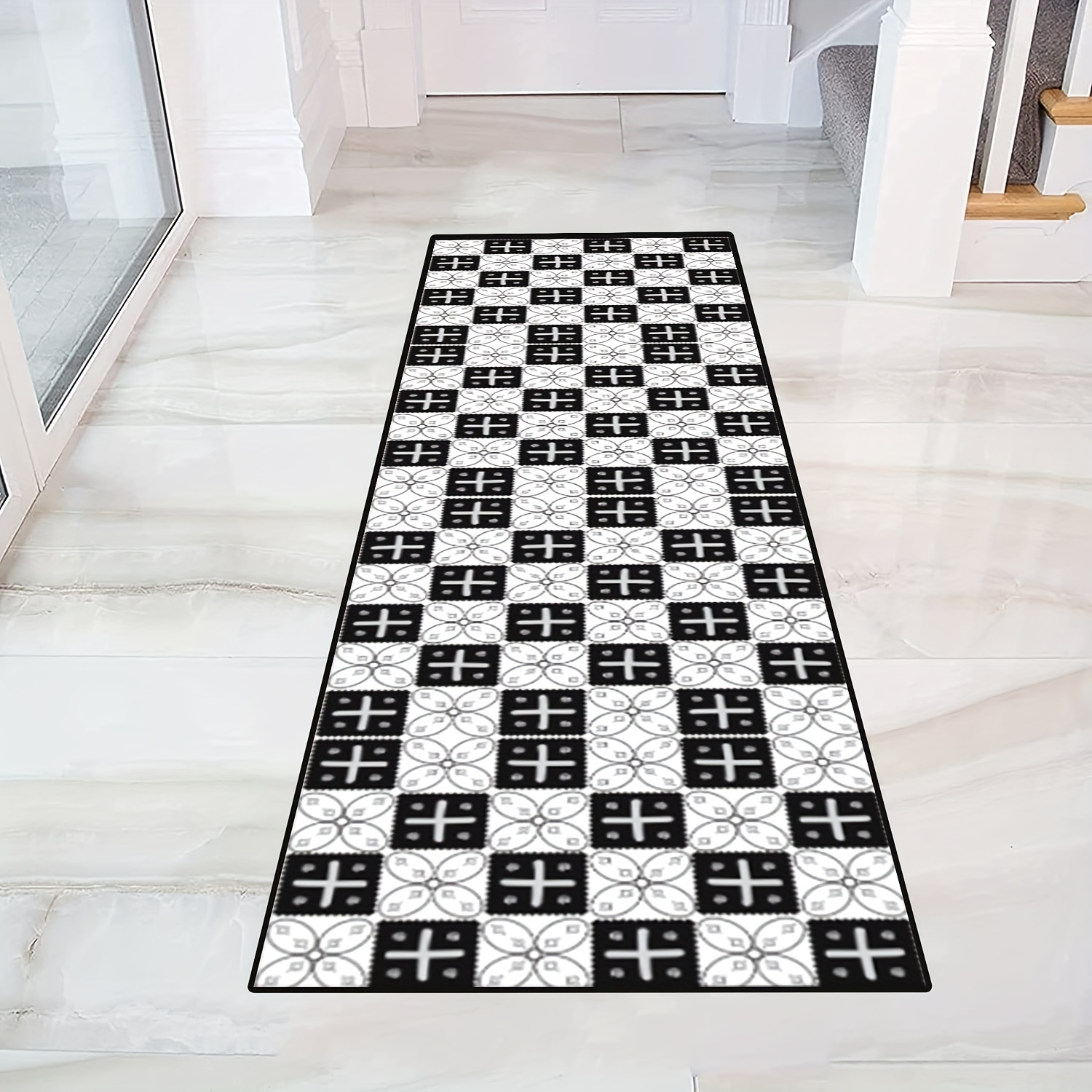 Modern Minimalist Strip Floor Mat Nordic Style Extra long Corridor Carpet