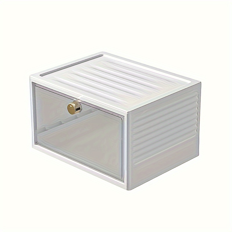 Plastic Folding Shoes Storage Drawer Box With Doors Portable - Temu