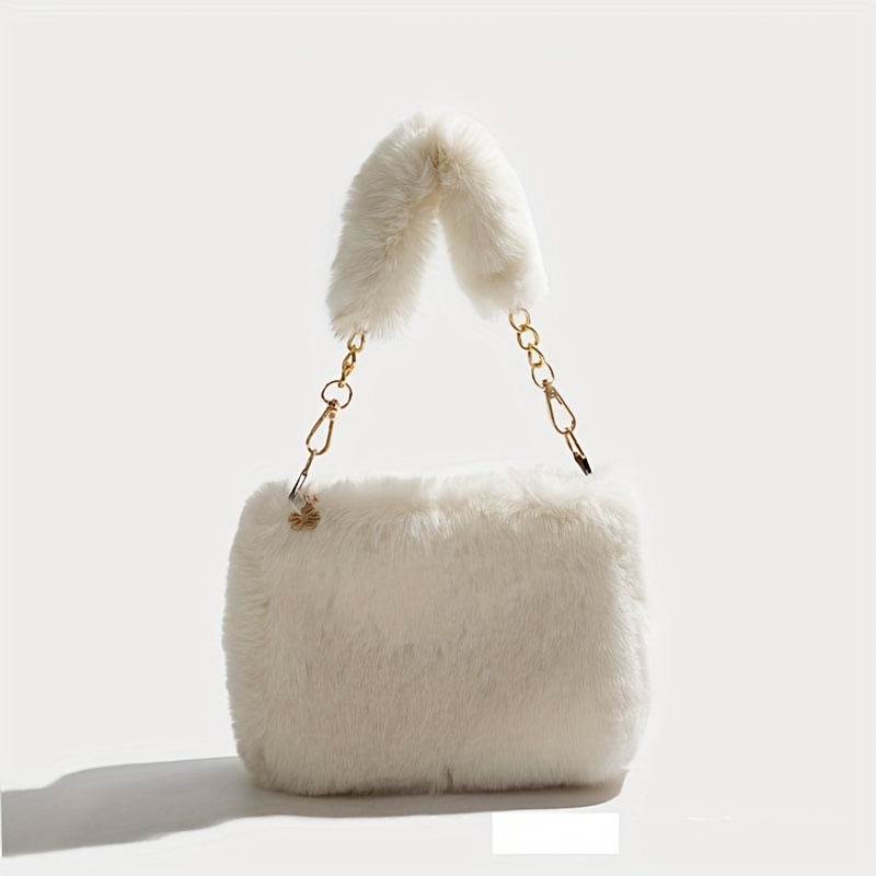 Cute Plush Crossbody Hobo Bag, Fashion Faux Fur Shoulder Bag, Women's  Casual Handbag & Tote Purse - Temu Cyprus