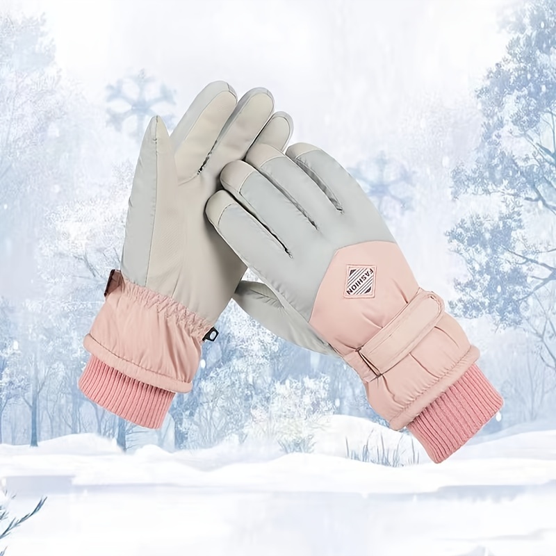 Winter Waterproof Windproof Ski Gloves Short Full Finger - Temu