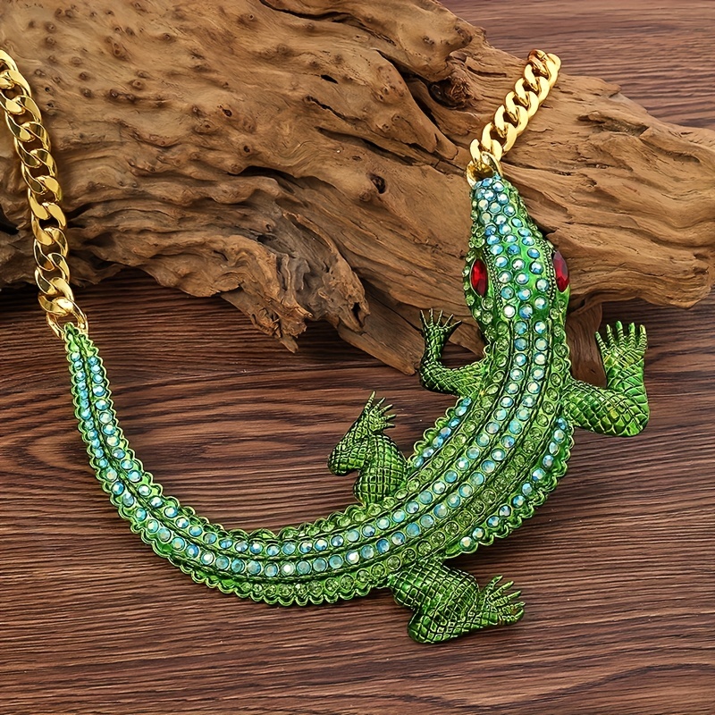 Exaggerated Large Crocodile Necklace for Halloween Party