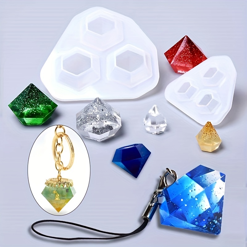 iSuperb 5 Pcs Epoxy Resin Molds Diamond Molds Silicone Molds Casting Molds for DIY Jewelry Pendant Craft (5 Molds)