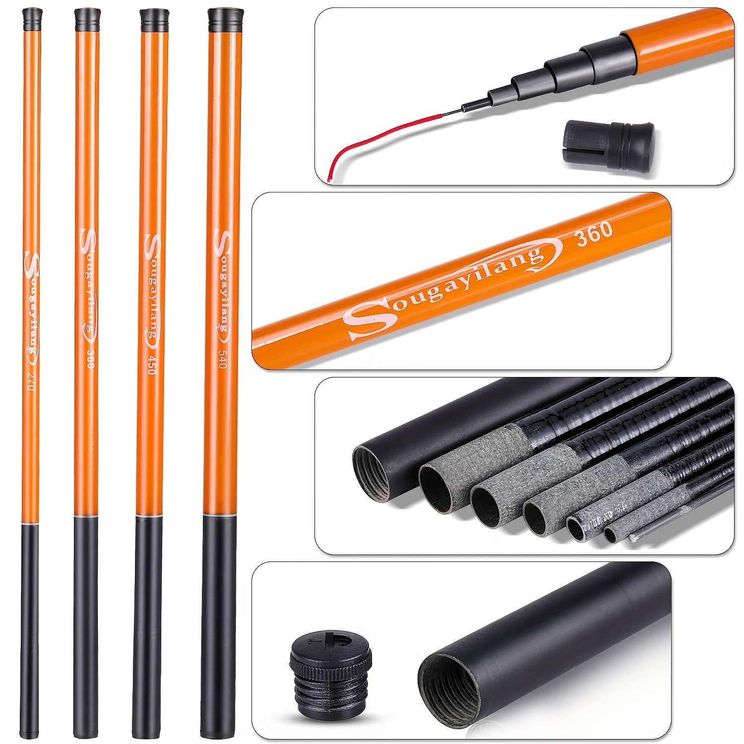 Sougayilang Portable Fishing Rod Glass Fiber Telescopic - Temu