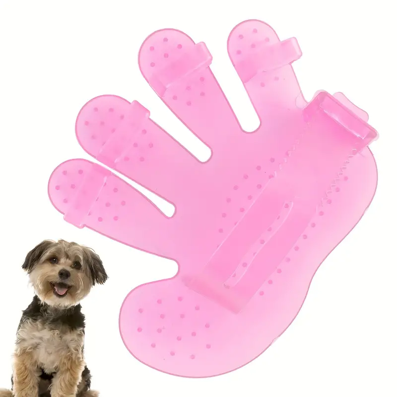 ペットグルーミンググローブ 透明ゴム 5本指グルーミンググローブ 入浴犬用 (ピンク) ペット用品 Temu Japan