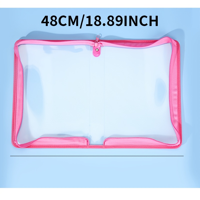 Large A4 Mesh Zipper Pouch File Bags Reusable Zippered - Temu