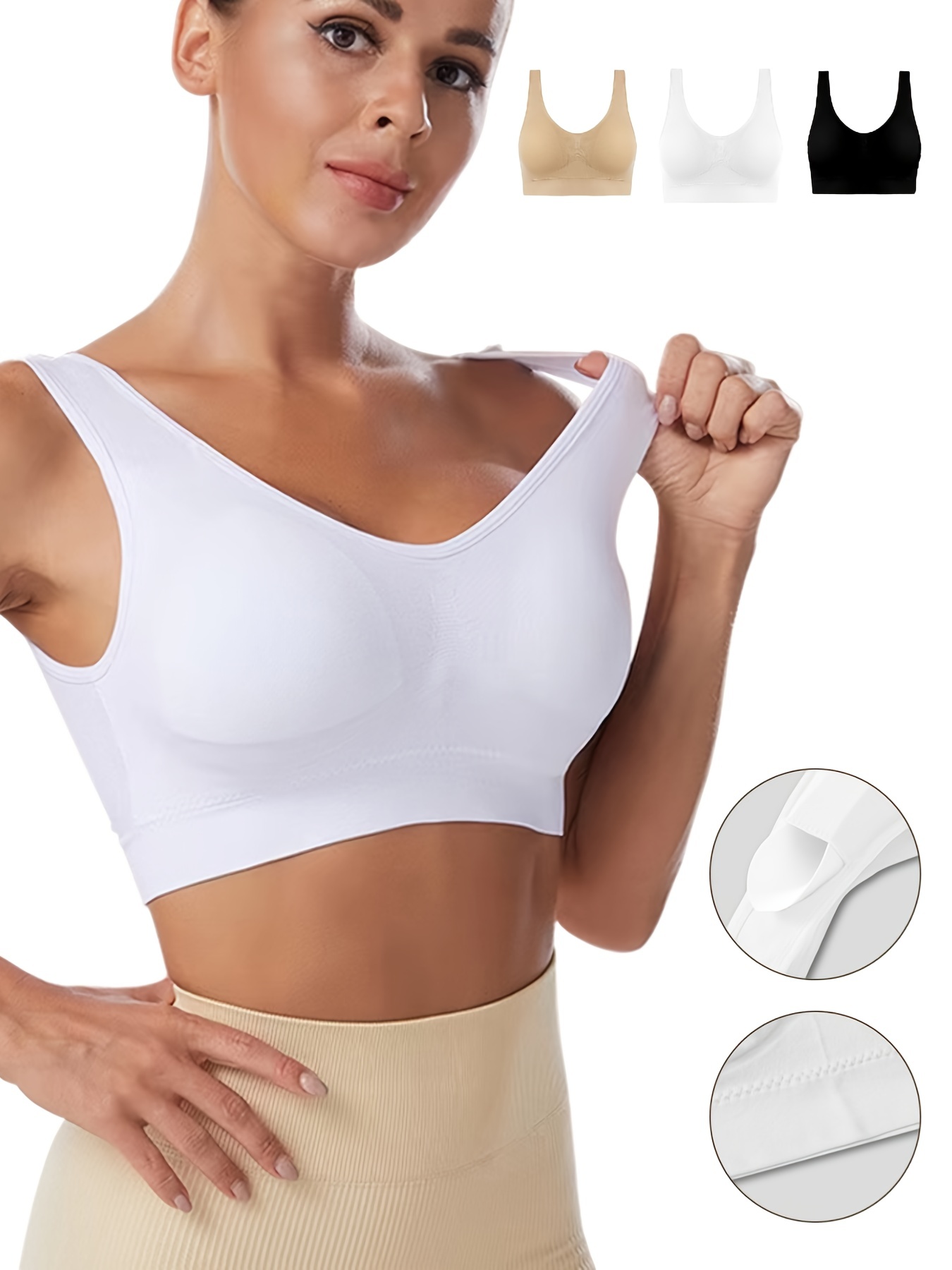 Women's Comfort Push Vest Style Sports Bra Thin Shockproof - Temu