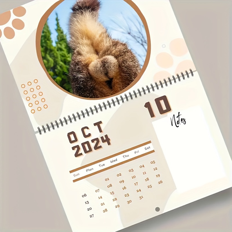 Cat Ball Calendar 2024 Year New Funny Cat Butt Hanging - Temu
